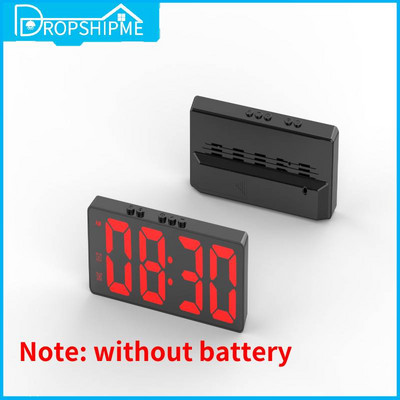 Dropshipme temperatūras spoguļpulkstenis digitālais nakts modinātājs LED elektroniskā balss vadība studentiem bērniem guļamistabas galda pulkstenis