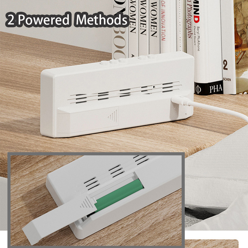 Dropshipme temperatūras spoguļpulkstenis digitālais nakts modinātājs LED elektroniskā balss vadība studentiem bērniem guļamistabas galda pulkstenis