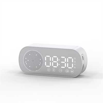 Új asztali intelligens óra Bluetooth hangszóró FM rádió ébresztőóra Audio HD tükör képernyő támogatás TF kártya hálószobai órákhoz