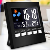 Szundi ébresztőóra LED kijelző Elektronikus naptár Digitális tükör Hőmérséklet USB/AAA tápellátású többfunkciós íróasztal Időjárás S