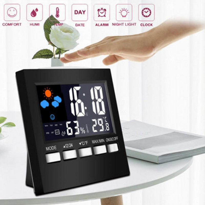 Szundi ébresztőóra LED kijelző Elektronikus naptár Digitális tükör Hőmérséklet USB/AAA tápellátású többfunkciós íróasztal Időjárás S