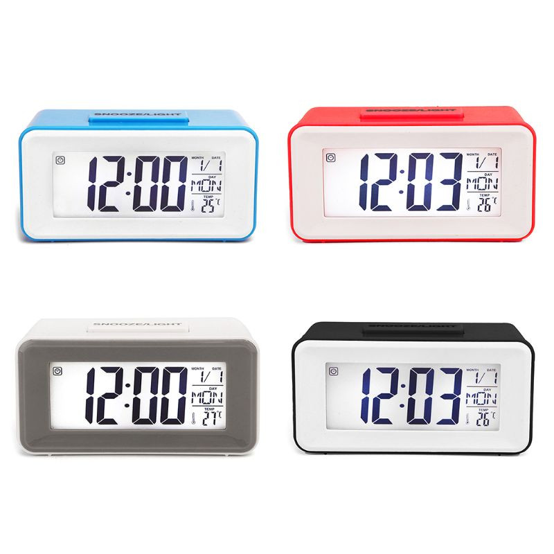Digitális LED ébresztőórák Diákórák heti szundi hőmérővel Elektronikus asztali naptár LCD íróasztal