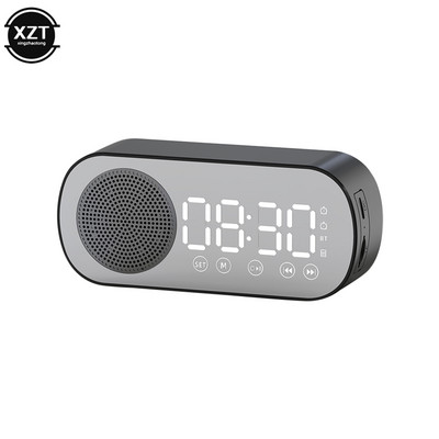 Jauns bezvadu Bluetooth skaļrunis HD spogulis pulkstenis dubultā modinātāja atbalsts TF karte FM radio skaņu josla HIFI mūzikas kaste skaņas joslas Mini stereo
