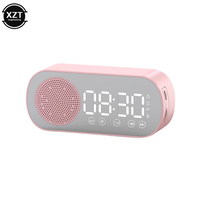Jauns bezvadu Bluetooth skaļrunis HD spogulis pulkstenis dubultā modinātāja atbalsts TF karte FM radio skaņu josla HIFI mūzikas kaste skaņas joslas Mini stereo