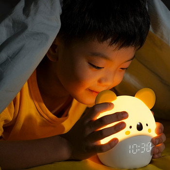 Анимационен парти будилник с животни Мек силиконов LED интелигентен аплет Будилник Детски мини електронен будилник за сън до леглото