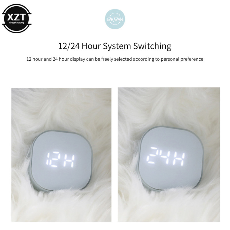 Elektroniskais kvadrātveida klusais nakts modinātājs, inteliģents temperatūras sensors, magnētiski pievilcīgi darbvirsmas pulksteņi, mājas dekorācijas