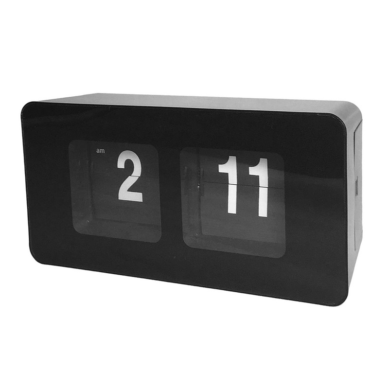 Auto Flip Clock Stilīgs moderns stils Pulkstenis Galda tabula Fails uz leju Pulkstenis