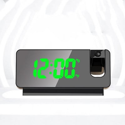 180° projekcijas LED digitālais viedais modinātājs USB uzlādes pulksteņa galds elektroniskie pulksteņi atlikšanas funkcija guļamistabas gultas pulkstenis