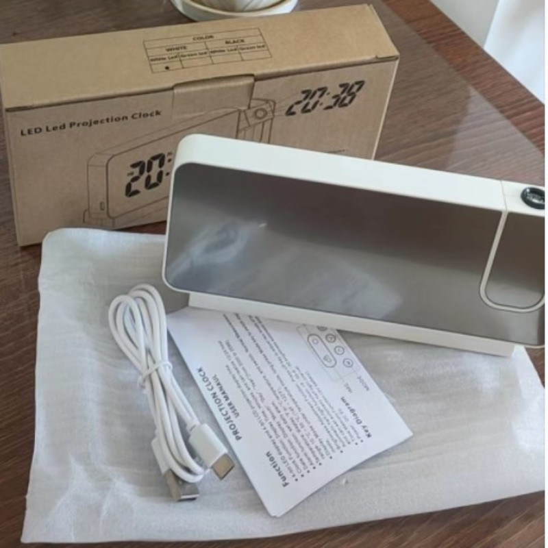 180° projekcijas LED digitālais viedais modinātājs USB uzlādes pulksteņa galds elektroniskie pulksteņi atlikšanas funkcija guļamistabas gultas pulkstenis