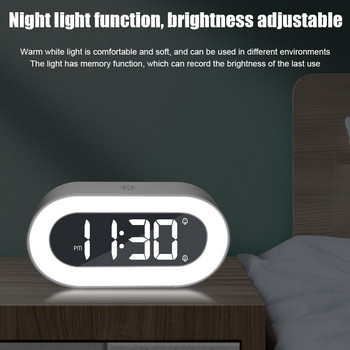 Φως νύχτας Ηλεκτρονικό επιτραπέζιο ρολόι μουσικής Επιτραπέζιο ρολόι με αφής Αναβολή ψηφιακό ξυπνητήρι με τροφοδοσία USB