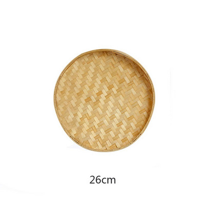 Käsitsi kootud bambussõel Käsitsi maalitud bambusest parve ümmargune hoiualuskorv Dekoratiivne kuivatamine bambusvarras Kodupood DIY Decor