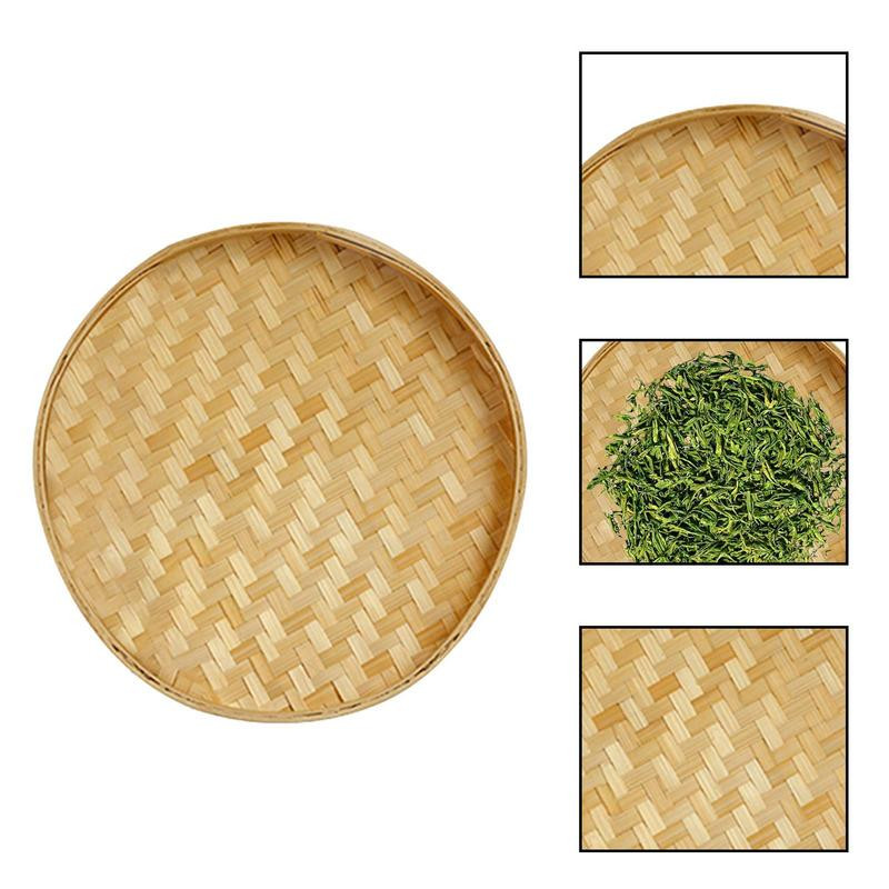 Käsitsi kootud bambussõel Käsitsi maalitud bambusest parve ümmargune hoiualuskorv Dekoratiivne kuivatamine bambusvarras Kodupood DIY Decor