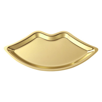 Лека луксозна метална тава за съхранение Настолна форма на устни Орнаменти Спалня Скрин Творчески органайзер за бижута Модерна декорация на дома