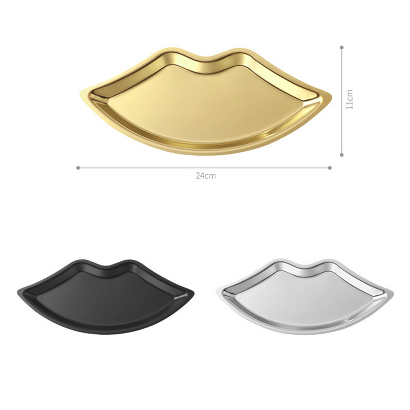 Viegls, grezns metāla glabāšanas paplātes darbvirsmas formas lūpu rotājumi Guļamistabas kumode Radošs rotaslietu organizators Mūsdienīga mājas dekorēšana