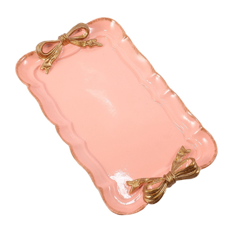 Eiropas stila bantes kūku uzglabāšanas paplātes grims organizators deserta šķīvis kvadrātveida dekoru paplāte Virtuves uzglabāšanas paplātes 12X20cm