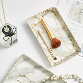 Ziemeļvalstu zelta marmora keramikas galda piederumi desertu steiku salātu uzkodu kūku paplāte Tējas paplāte juvelierizstrādājumu uzglabāšanas paplāte