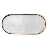 Ziemeļvalstu stila apzeltīts ovāls šķīvis radošs keramikas šķīvis marmorēts rietumu šķīvis uzkodu šķīvis kūkas uzglabāšanas paplāte rotaslietas paplātes dekors