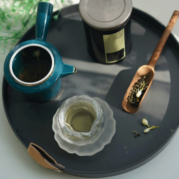 Настолна тава за съхранение Nordic пластмасови кръгли подноси за бижута Всекидневна Кухненска маса Поднос за хранене Чиния с дръжка Home Decor