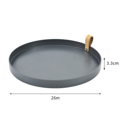 Galddatora uzglabāšanas paplāte Ziemeļvalstu plastmasas apaļas rotaslietu paplātes Dzīvojamā istaba Virtuves galds Ēdienu uzkodu paplātes šķīvis ar rokturi Mājas dekors