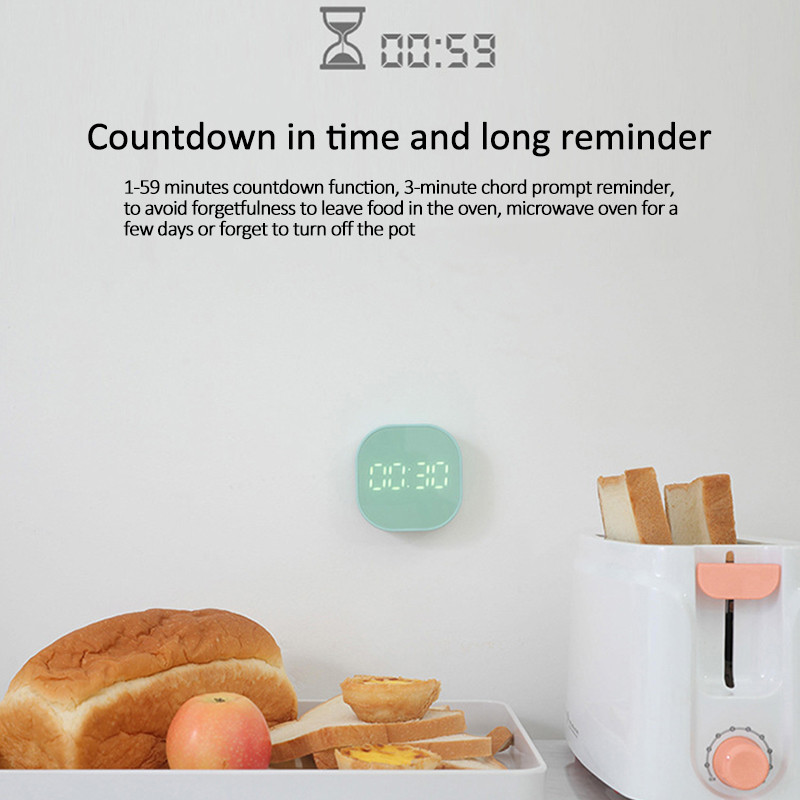 Uus nelinurkne väike äratuskell helendav vaigistatud LED digitaalne kella valgus elektrooniline lauaarvuti digitaalne lauakell magnetiline seinakell