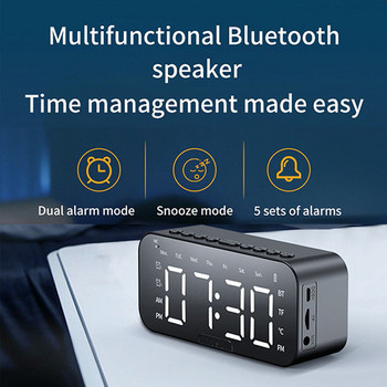 Ψηφιακό Ξυπνητήρι Ηχείο Bluetooth Μεγάλο LED Επιφάνεια Καθρέφτη Ηλεκτρονικό Ρολόι Ραδιόφωνο FM Θήκη τηλεφώνου Υπνοδωμάτιο Διακοσμήσεις γραφείου