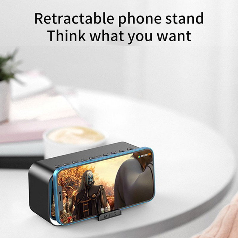 Digitālais modinātājs Bluetooth skaļrunis liels LED spoguļvirsma Elektroniskais pulkstenis FM radio tālruņa turētājs Guļamistabas biroja dekorācijas