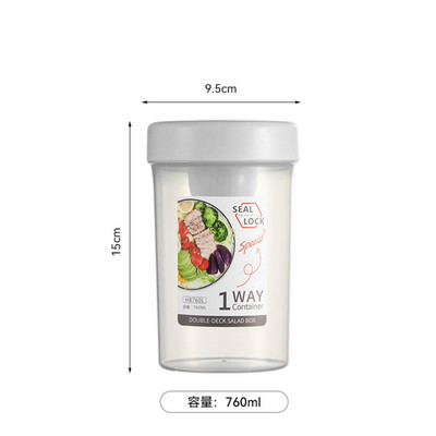 Šalica za žitarice za mliječni doručak Kutija za pohranu Hermetički zatvoreni odjeljak za hranu Prozirne čaše za hrskanje Dvoslojna boca