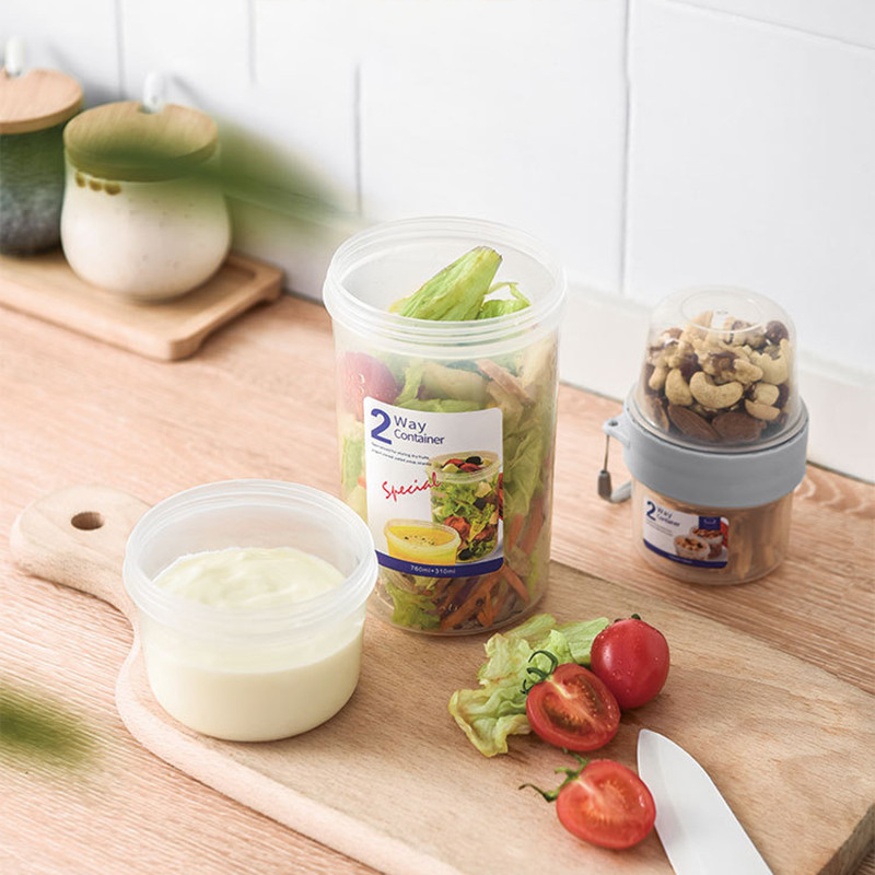 Šalica za žitarice za mliječni doručak Kutija za pohranu Hermetički zatvoreni odjeljak za hranu Prozirne čaše za hrskanje Dvoslojna boca