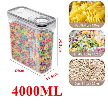 1бр Контейнери за зърнени храни Комплект за съхранение Херметичен контейнер за организация на килера без BPA за захарно брашно Кутия за храна