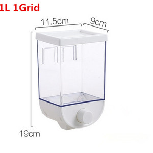 Kuhinjski dozator žitarica od cjelovitih žitarica od 2 L, podijeljeni zatvoreni spremnik za pohranu, 2 rešetke, zidne posude za pohranu hrane