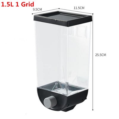 Kuhinjski dozator žitarica od cjelovitih žitarica od 2 L, podijeljeni zatvoreni spremnik za pohranu, 2 rešetke, zidne posude za pohranu hrane