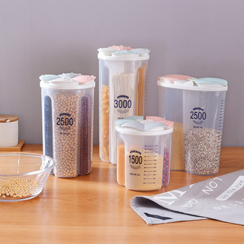 Κουτί αποθήκευσης κουζίνας για σφραγισμένα βάζα ζυμαρικών σιτηρών Πλαστικό δοχείο αποθήκευσης τροφίμων Διαφανή κονσέρβες Αδιάβροχη οργάνωση ψυγείου