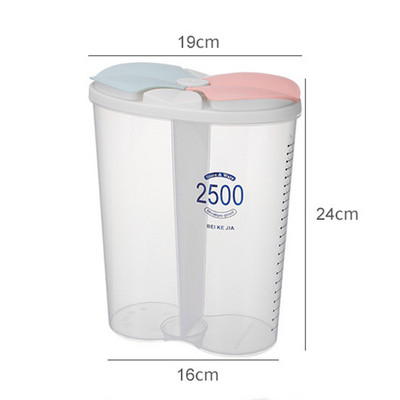 Virtuves uzglabāšanas kaste graudu makaronu aizzīmogotām burciņām Plastmasas pārtikas uzglabāšanas trauks Caurspīdīgas kannas Mitrumaizturīgs ledusskapja organizators