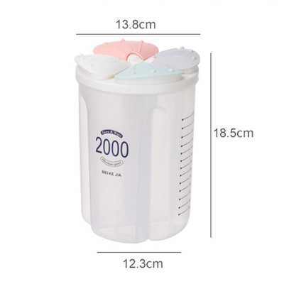 Virtuves uzglabāšanas kaste graudu makaronu aizzīmogotām burciņām Plastmasas pārtikas uzglabāšanas trauks Caurspīdīgas kannas Mitrumaizturīgs ledusskapja organizators