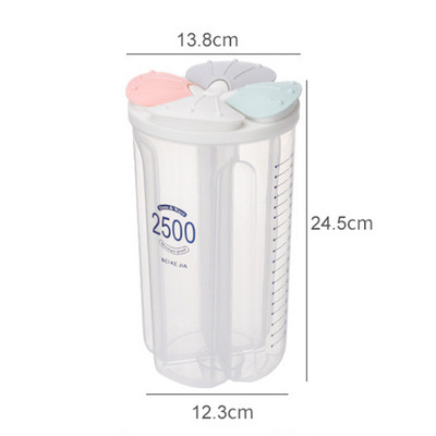 Virtuves uzglabāšanas kaste graudu makaronu aizzīmogotām burciņām Plastmasas pārtikas uzglabāšanas trauks Caurspīdīgas kannas Mitrumaizturīgs ledusskapja organizators