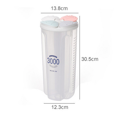 Virtuves uzglabāšanas kaste graudu makaronu aizzīmogotām burciņām Plastmasas pārtikas uzglabāšanas trauks Caurspīdīgas kannas Mitrumaizturīgs ledusskapja organizators