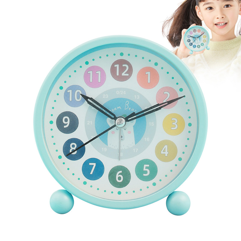 Analóg Csendes éjszakai fénnyel Könnyen leolvasható Diákasztal gyerekeknek ébresztőóra Otthoni dekoráció Éjjeli elemmel működő, aranyos rajzfilm gyerekeknek