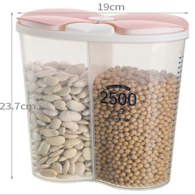 Αεροστεγές κουτί αποθήκευσης Δεξαμενή αποθήκευσης σιτηρών Σπίτι Κουζίνα Δοχείο τροφίμων ξηρά τρόφιμα Μπουκάλι αποθήκευσης πολλαπλών διαμερισμάτων