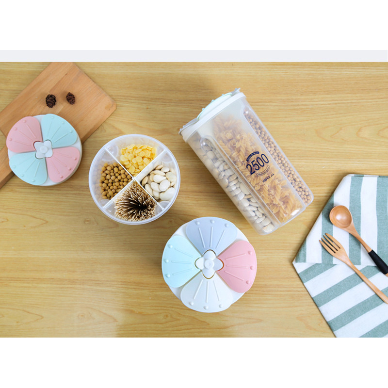 Αεροστεγές κουτί αποθήκευσης Δεξαμενή αποθήκευσης σιτηρών Σπίτι Κουζίνα Δοχείο τροφίμων ξηρά τρόφιμα Μπουκάλι αποθήκευσης πολλαπλών διαμερισμάτων