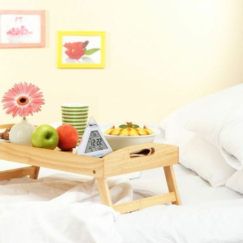 Piramīdas LCD modinātājs galda pulkstenis termometrs digitālais galda pulkstenis 7 krāsu fona apgaismojums maināms LED pulkstenis mājas nakts gaisma