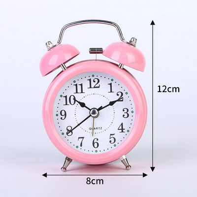 3 inčni metalni budilnik Stolni mali budilnik Mute pokret s noćnim svjetlom Dječji studentski budilnik Dekoracija doma