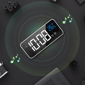 Ψηφιακό Ξυπνητήρι Διακόσμηση σπιτιού Επιτραπέζιο ρολόι Επαναφορτιζόμενη Ηλεκτρονική μουσική LED Ρολόγια Φωνητικός έλεγχος Αναβολή Νυχτερινής λειτουργίας