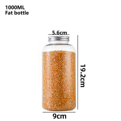 1vnt 350-1000ml PET skaidrių grūdų laikymo sandarinimo bakas virtuvė stambių javų riešutų traškių užkandžių laikymo bpttle organizatoriaus dėžutė