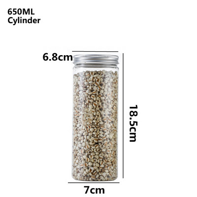 1vnt 350-1000ml PET skaidrių grūdų laikymo sandarinimo bakas virtuvė stambių javų riešutų traškių užkandžių laikymo bpttle organizatoriaus dėžutė