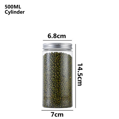 1vnt 350-1000ml PET skaidrių grūdų laikymo sandarinimo bakas virtuvė stambių javų riešutų traškių užkandžių laikymo bpttle organizatoriaus dėžutė