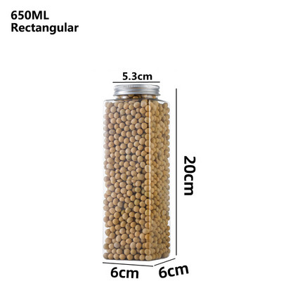 1vnt 350-1000ml PET skaidrių grūdų laikymo sandarinimo bakas virtuvė stambių javų riešutų traškių užkandžių laikymo bpttle organizatoriaus dėžutė