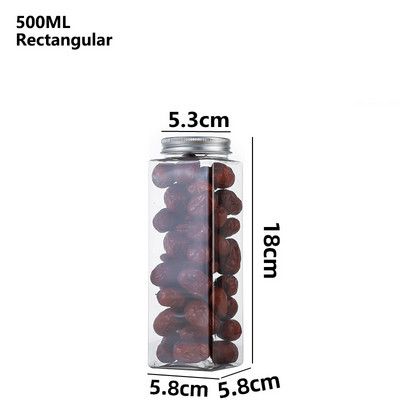 1vnt 350-1000ml PET skaidrių grūdų laikymo sandarinimo bakas virtuvė stambių javų riešutų traškių užkandžių laikymo bpttle organizatoriaus dėžutė