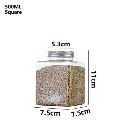 1vnt 350-1000ml PET skaidrių grūdų laikymo sandarinimo bakas virtuvė stambių javų riešutų traškių užkandžių laikymo bpttle organizatoriaus dėžutė