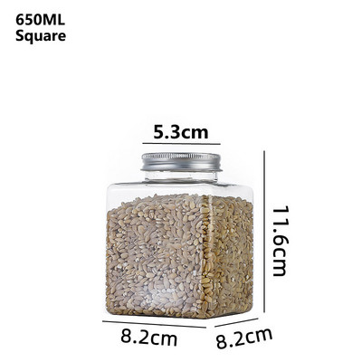 1vnt 350-1000ml PET skaidrių grūdų laikymo sandarinimo bakas virtuvė stambių javų riešutų traškių užkandžių laikymo bpttle organizatoriaus dėžutė