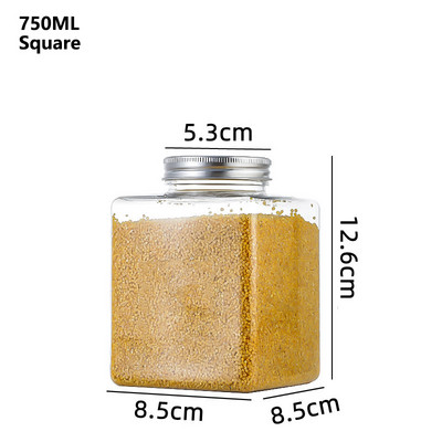 1vnt 350-1000ml PET skaidrių grūdų laikymo sandarinimo bakas virtuvė stambių javų riešutų traškių užkandžių laikymo bpttle organizatoriaus dėžutė